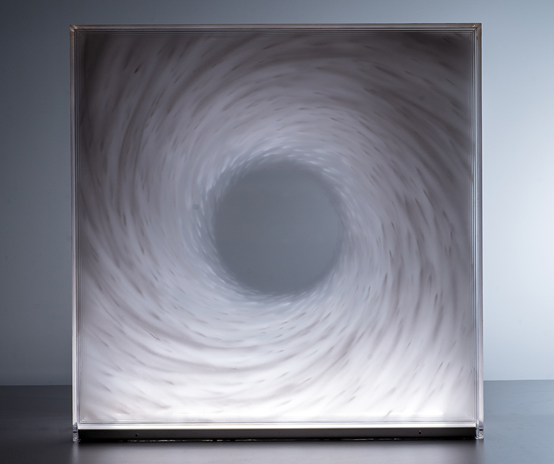 David Spriggs, Aeturnum, 2025, acrylic, acrylic paint on layered acrylic sheets, LED light box 